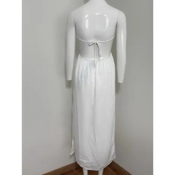 NWT Princess Polly Tailor White Maxi Dress Women’s 4, Cowl Neck Backless Party - Picture 5 of 15